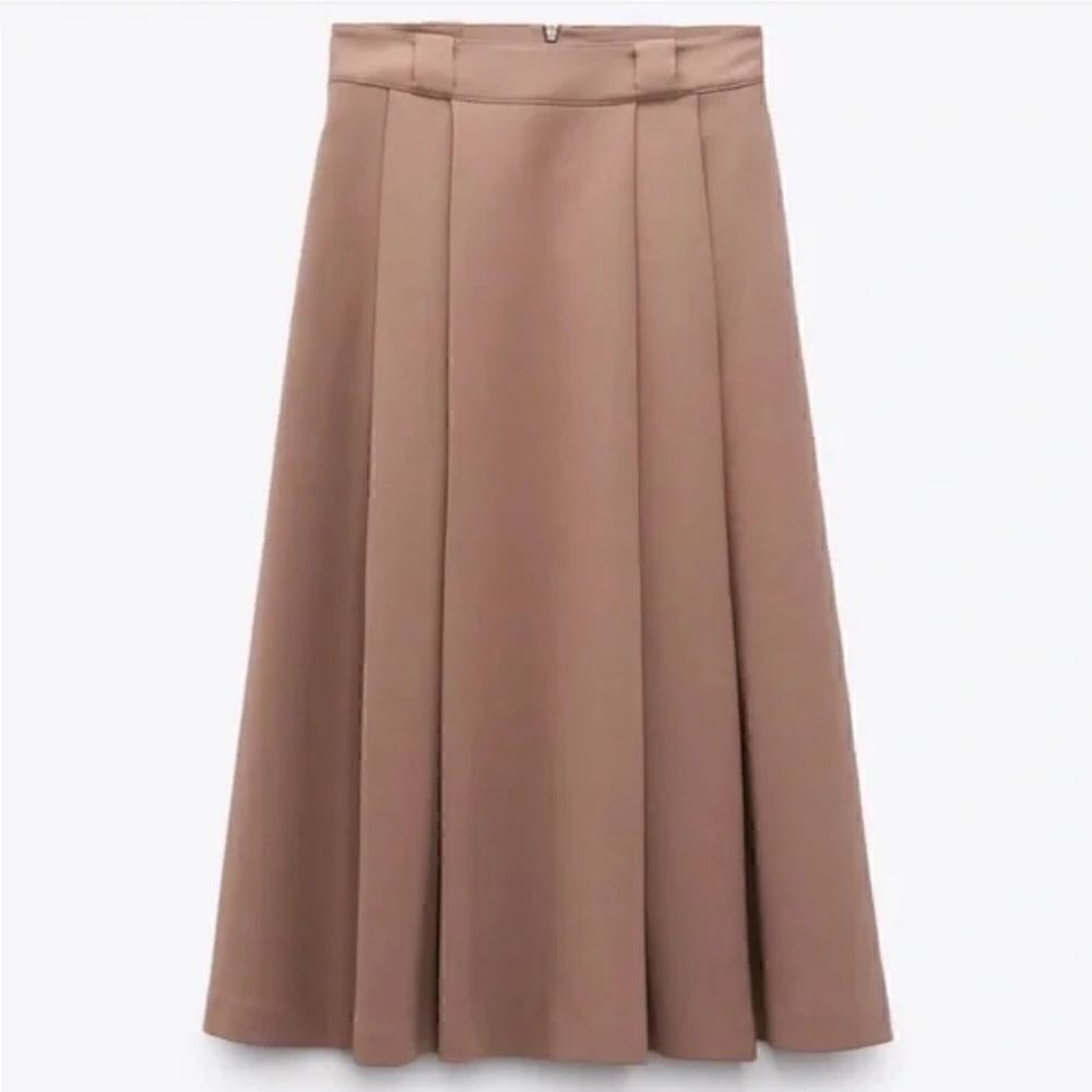 ZARA VOLUMINOUS MIDI SKIRT Pale pink - Picture 5 of 7